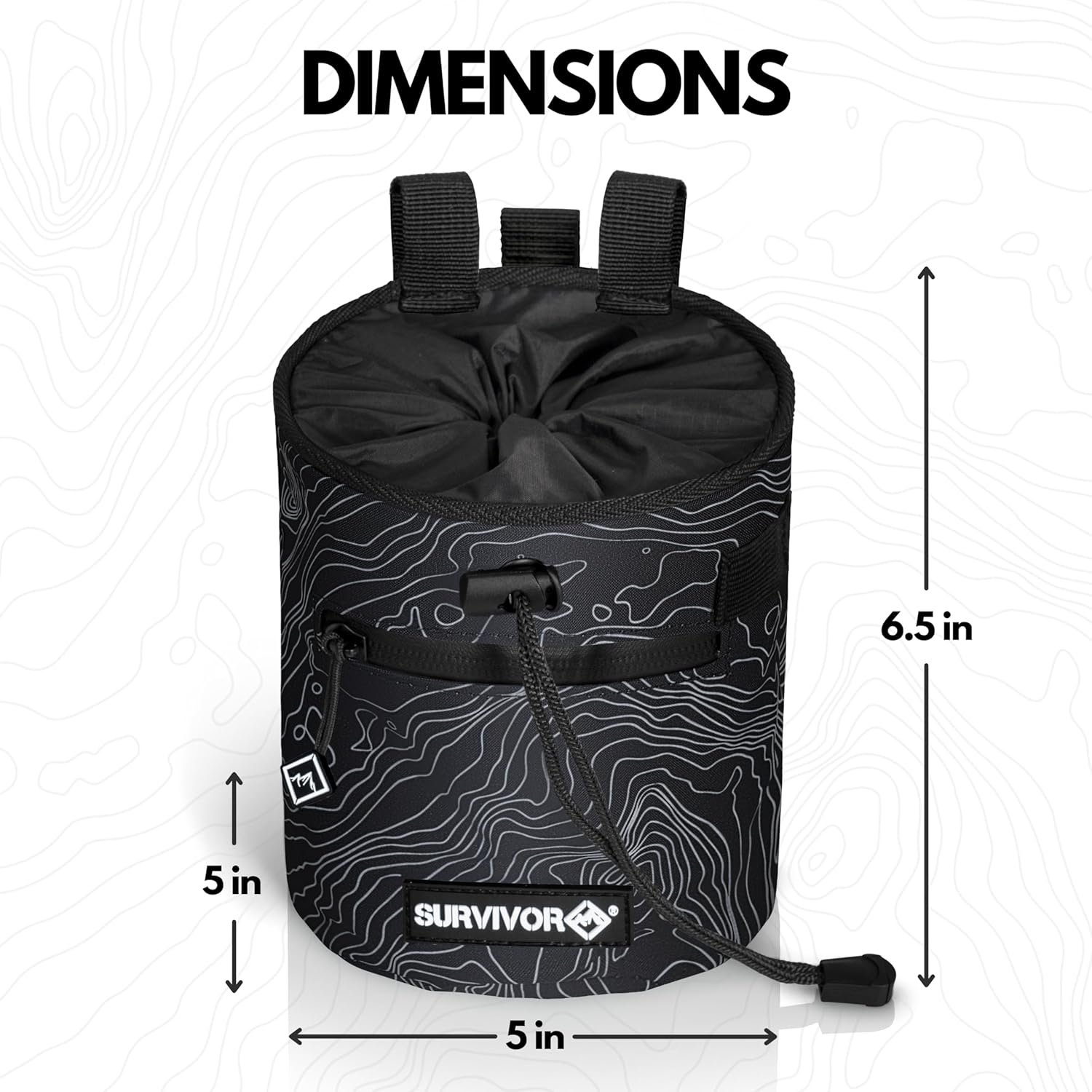 攀岩粉袋 - 留学生海外岩壁探险，拉绳防散双拉链口袋刷架抓握攀登