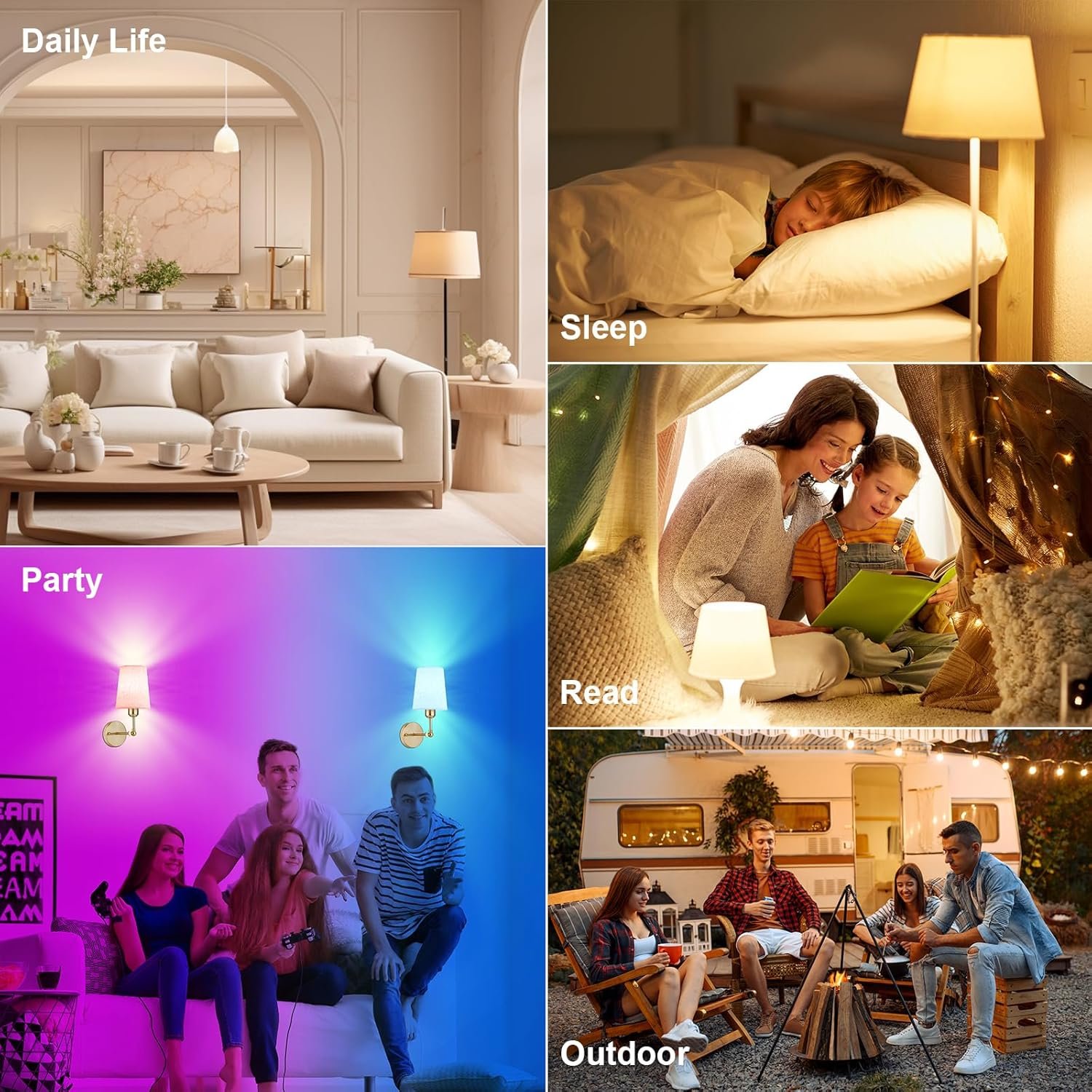 5200mAh可充电应急灯泡4件装，遥控电池备份LED灯A21，留学生海外公寓停电瞬间点亮3色温和12RGB温馨陪伴