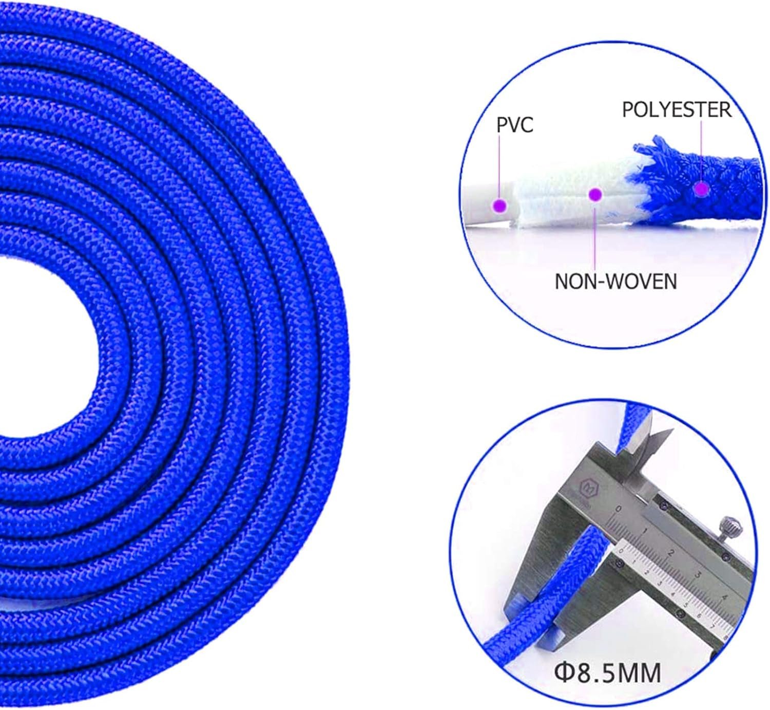 留学生宿舍速燃脂肪：1磅加重无缠结跳绳 滚珠高速铝柄可调9mm棉+PVC绳 MMA减重利器