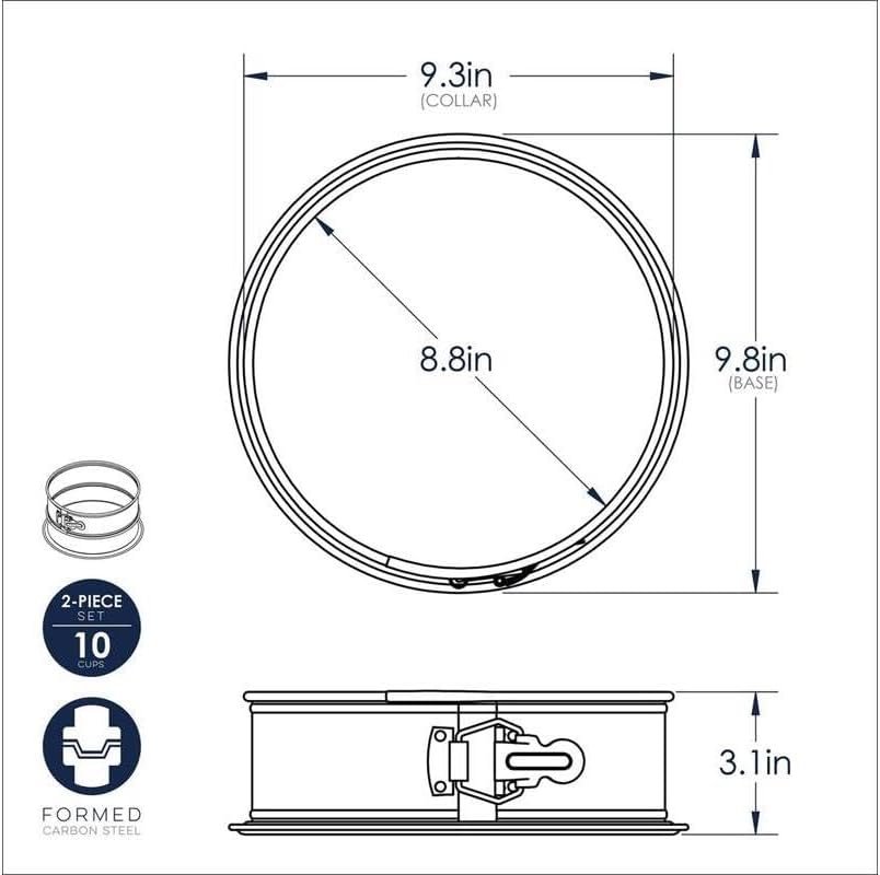 9英寸弹簧模具2件套10杯容量 留学生宿舍轻松脱模烘焙家乡芝士蛋糕