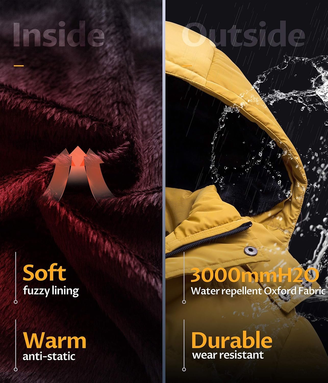 男士防水加厚羽绒服 留学生海外雪天校园通勤暖伴