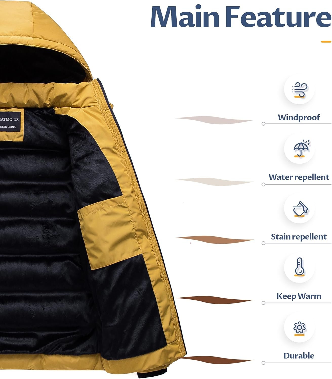 男士防水加厚羽绒服 留学生海外雪天校园通勤暖伴