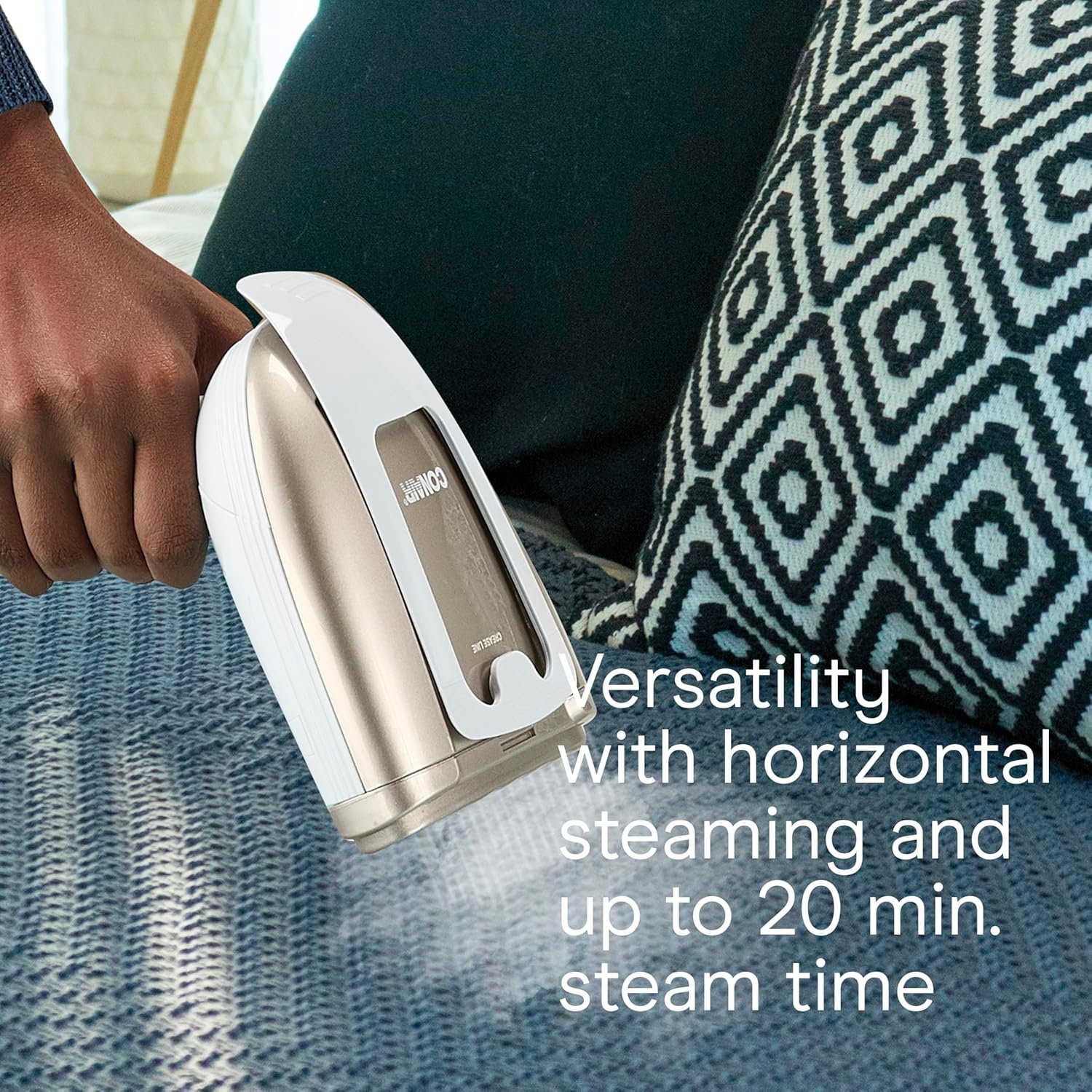 1875W手持高速蒸汽熨斗 留学生宿舍速烫面试西装去皱 15分钟续航7.3盎司水箱白香槟