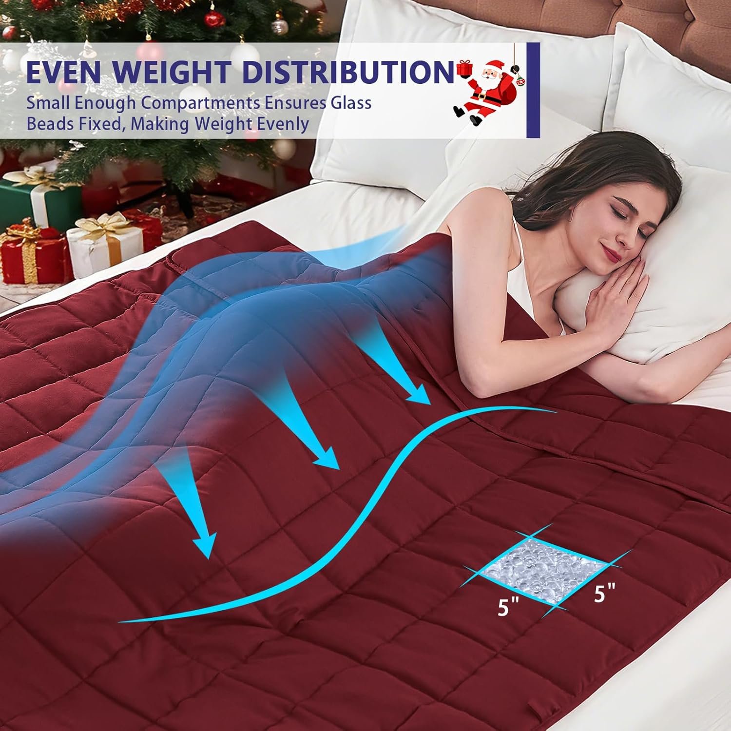 20磅加重毯60x80英寸红色女王尺寸 留学生宿舍模拟拥抱深压疗愈 异乡独眠安心机洗款