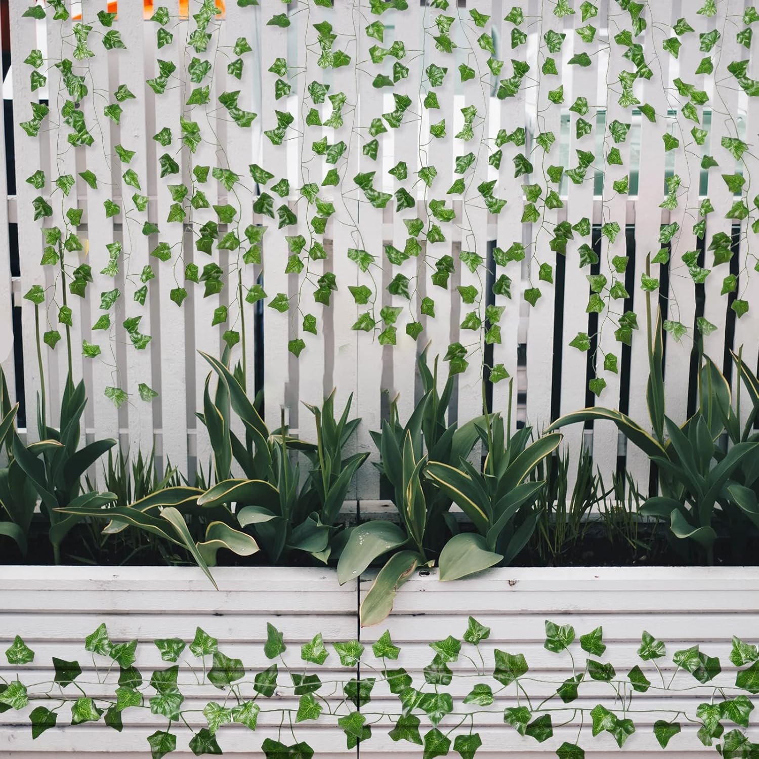 留学生宿舍墙面速变绿洲：12包84英尺假藤蔓 人工ivy叶悬挂绿植花环 美化卧室家居派对