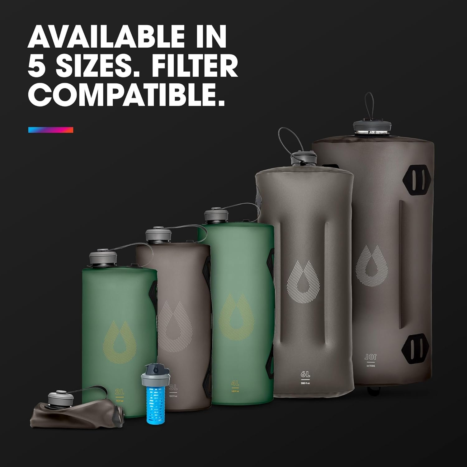 留学生海外徒步省空间：折叠储水袋（2L、3L、4L、6L、10L）BPA PVC免费防漏补水袋