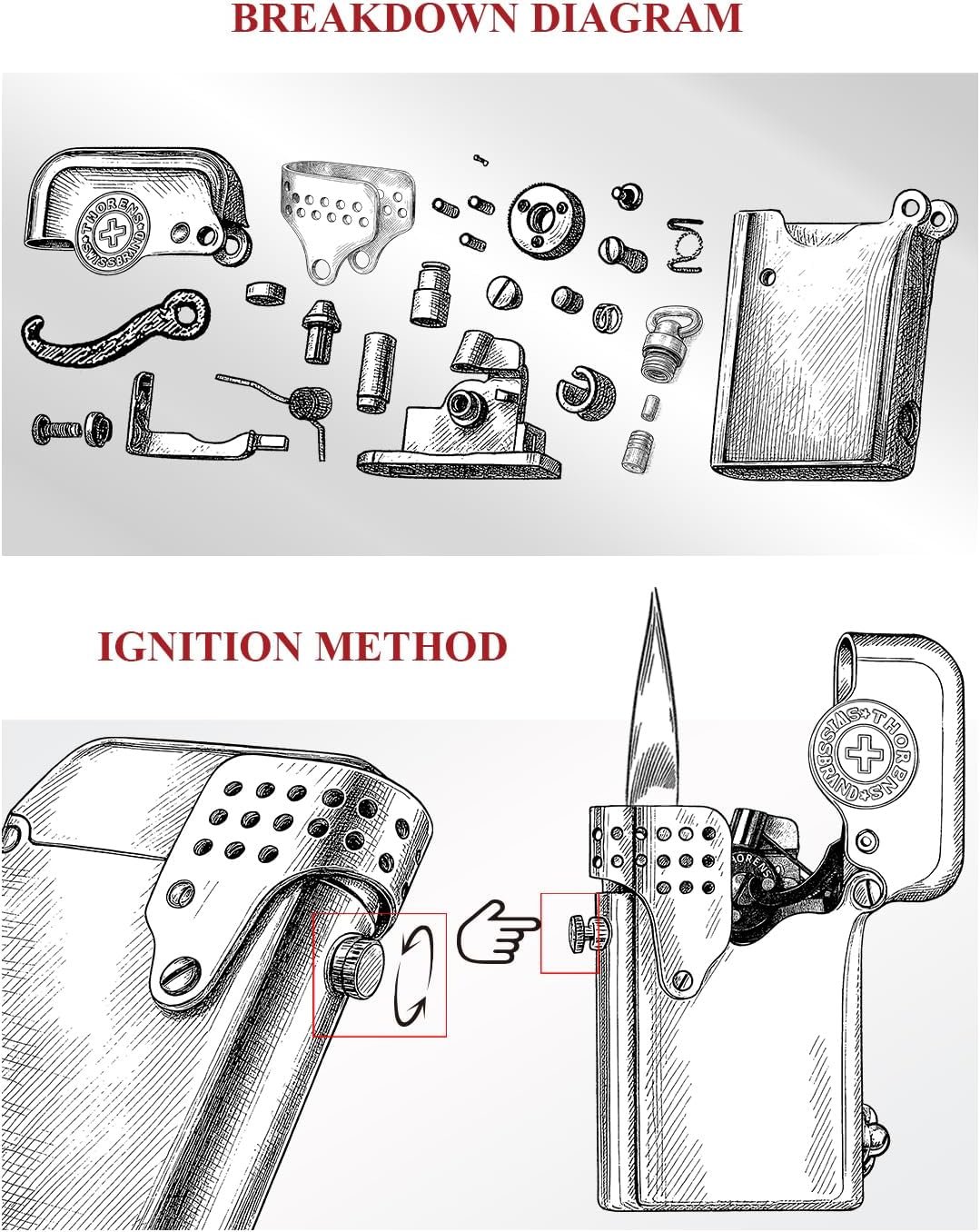 复古防风黄铜软焰煤油打火机 可加油自动点火 留学生海外露营风中稳燃 温暖野外思乡一刻