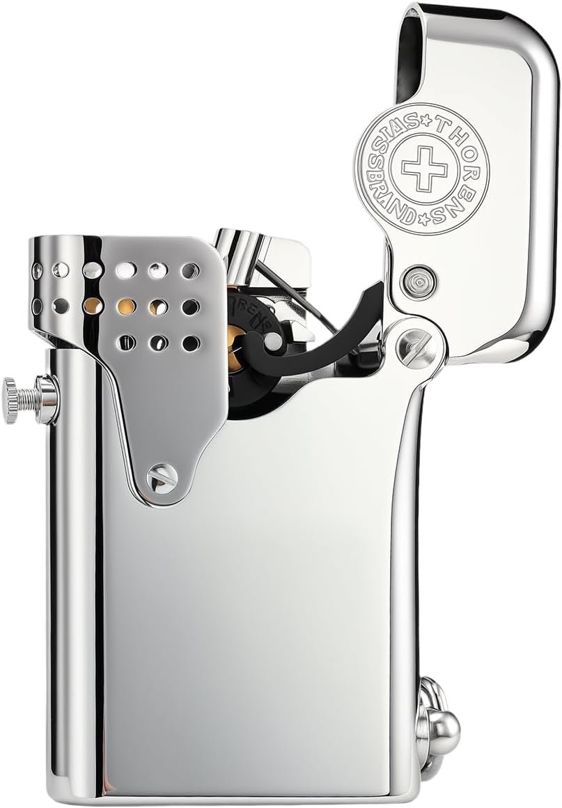 复古防风黄铜软焰煤油打火机 可加油自动点火 留学生海外露营风中稳燃 温暖野外思乡一刻