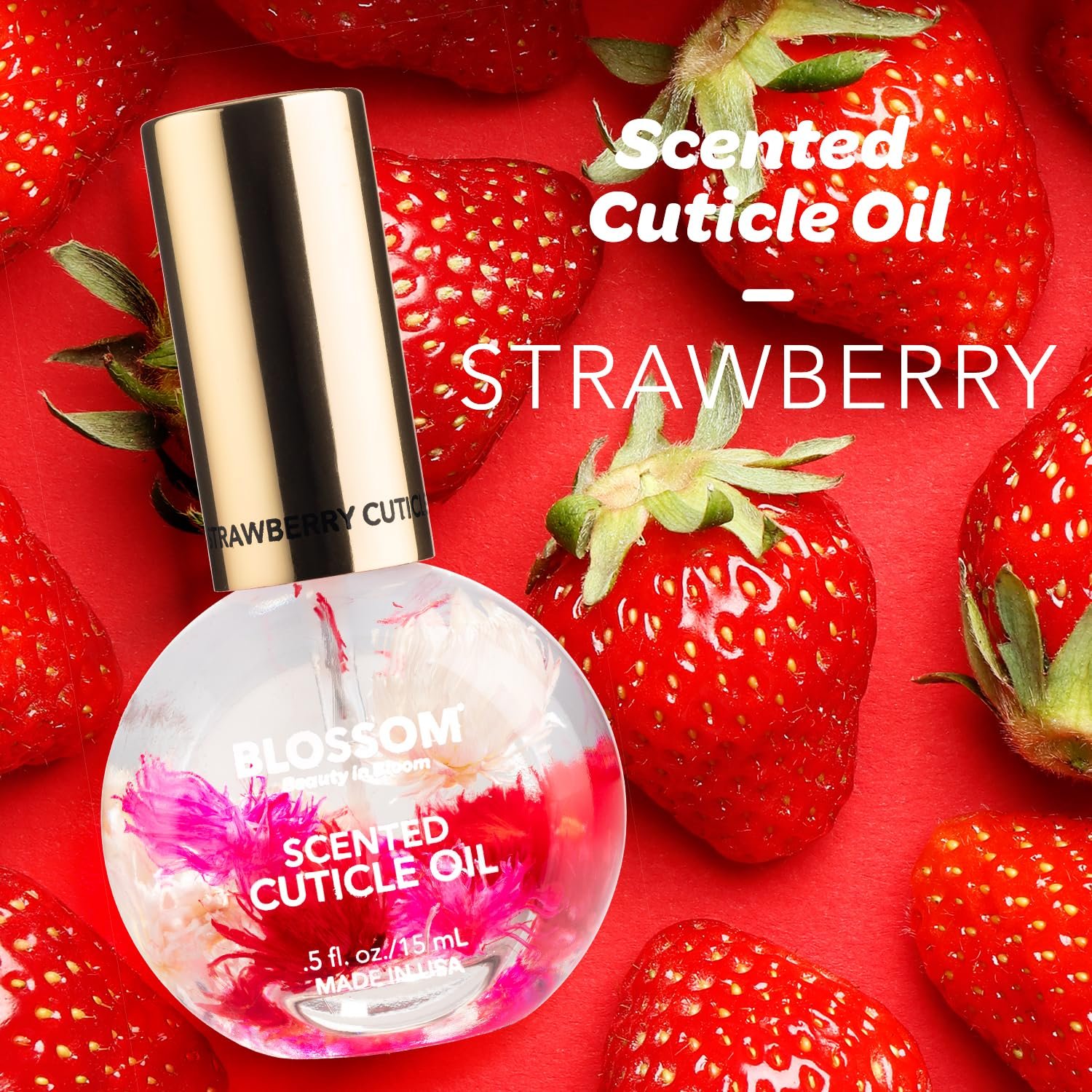 草莓指甲滋养油 留学生宿舍美甲保湿护理 注入真花缓解思乡孤独