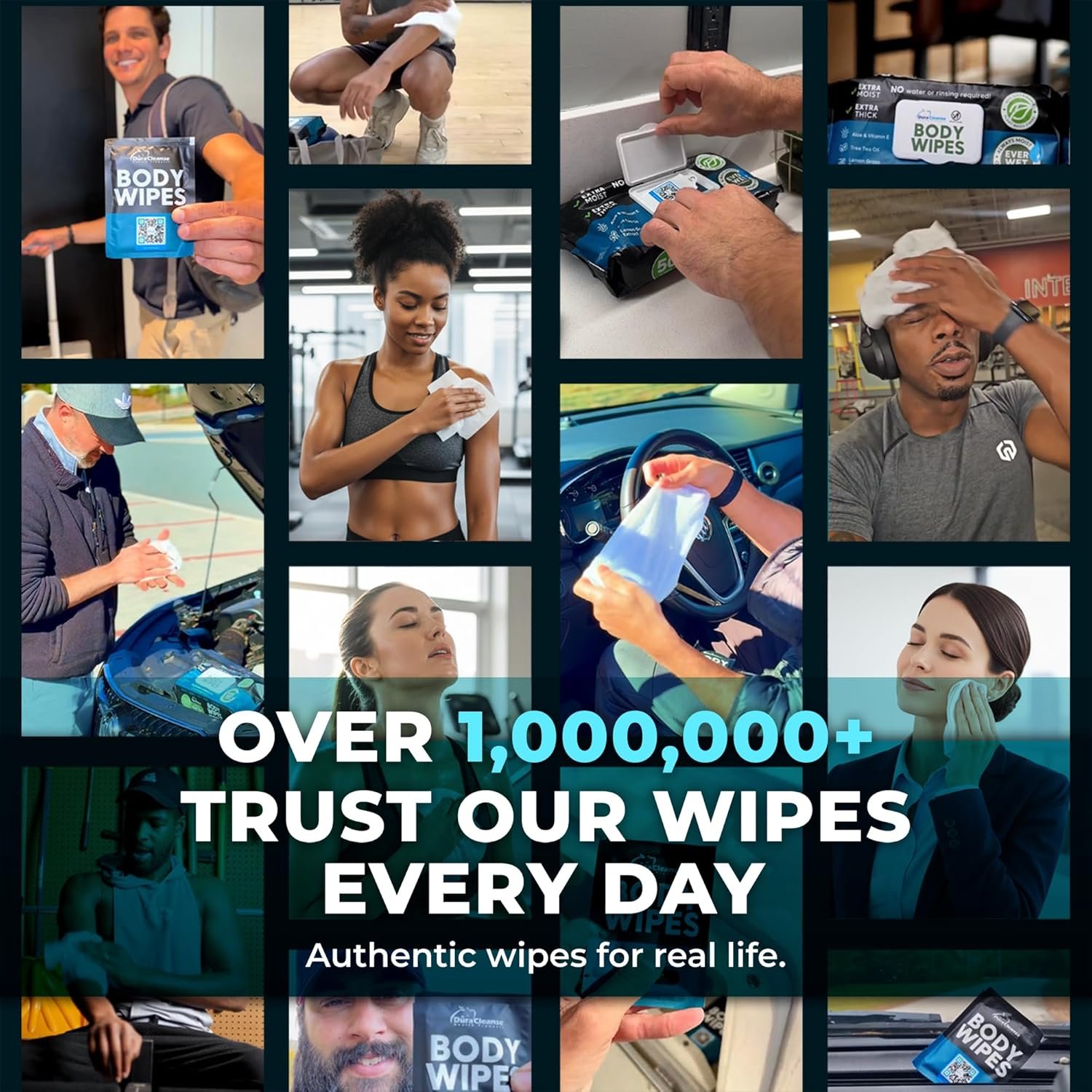 男士无冲洗身体湿巾（2包）-留学生宿舍健身后100 XL大巾+8张旅行浴巾 10x11.5英寸快速清爽洗澡巾 德臭面巾 海外小空间生存必备