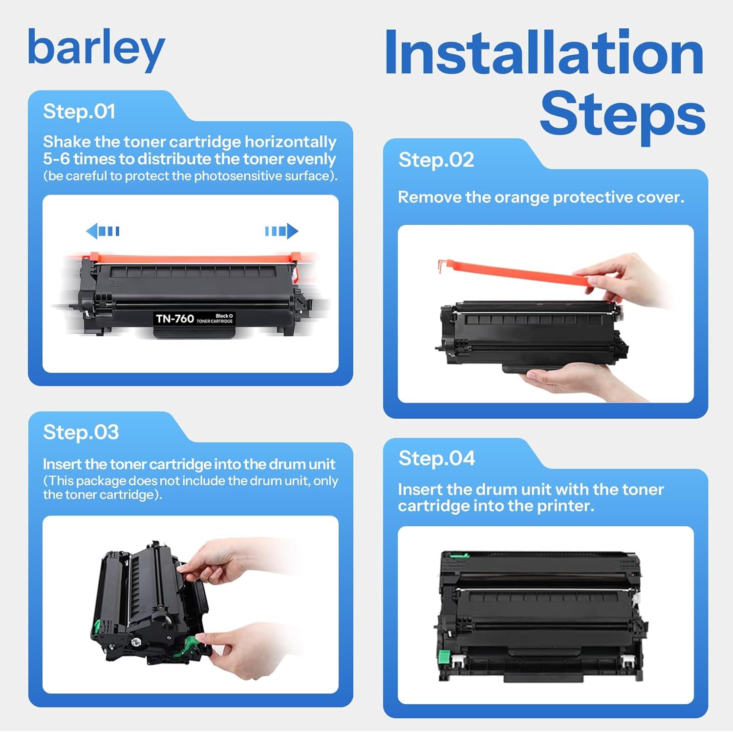 高容量黑色碳粉盒 留学生宿舍深夜连续打印作业报告 (4装)