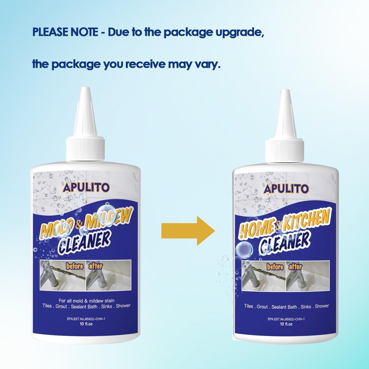 浴室厨房瓷砖缝隙清洁凝胶 留学生公寓周末快速去霉斑水槽台面焕新 10 Fl Oz (1瓶)