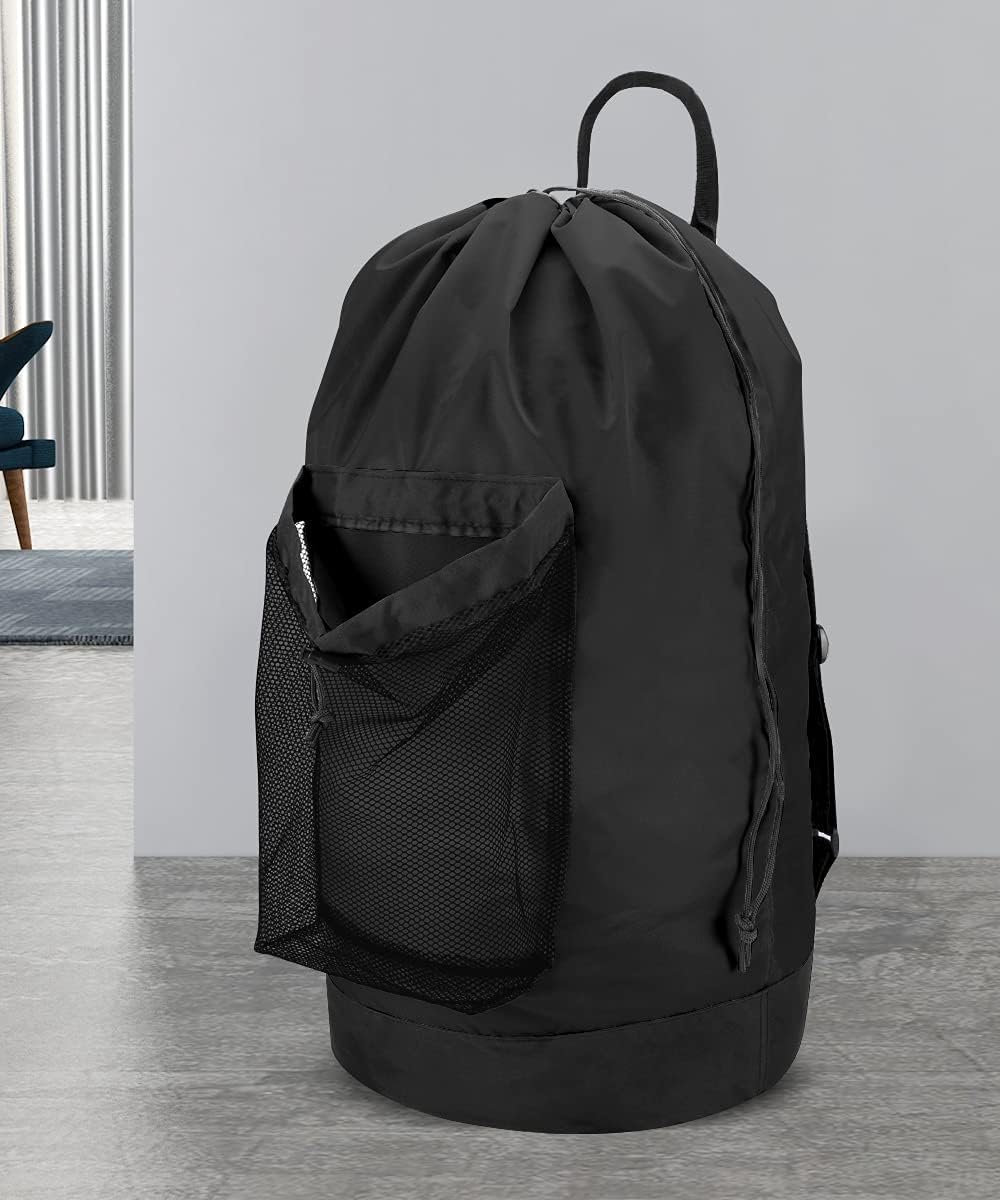 留学生宿舍自助洗衣背包 肩带网兜耐用尼龙脏衣收纳袋 抽绳关闭 公寓旅行省空间利器