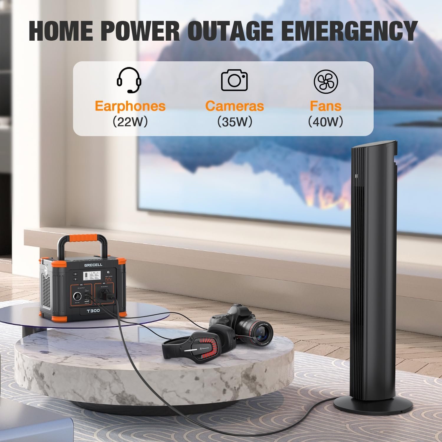 300W便携式电源站230.88Wh太阳能发电机60W USB-C PD输出110V纯正弦波AC插座留学生宿舍上网课断电续航神器