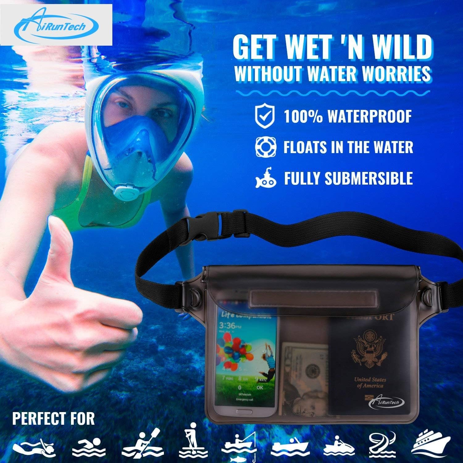 防水腰包 留学生海外海滩游泳护照手机浮水干袋 旅行皮划艇划船必备 防水腰包 留学生海外海滩游泳护照手机浮水干袋 旅行皮划艇划船必备