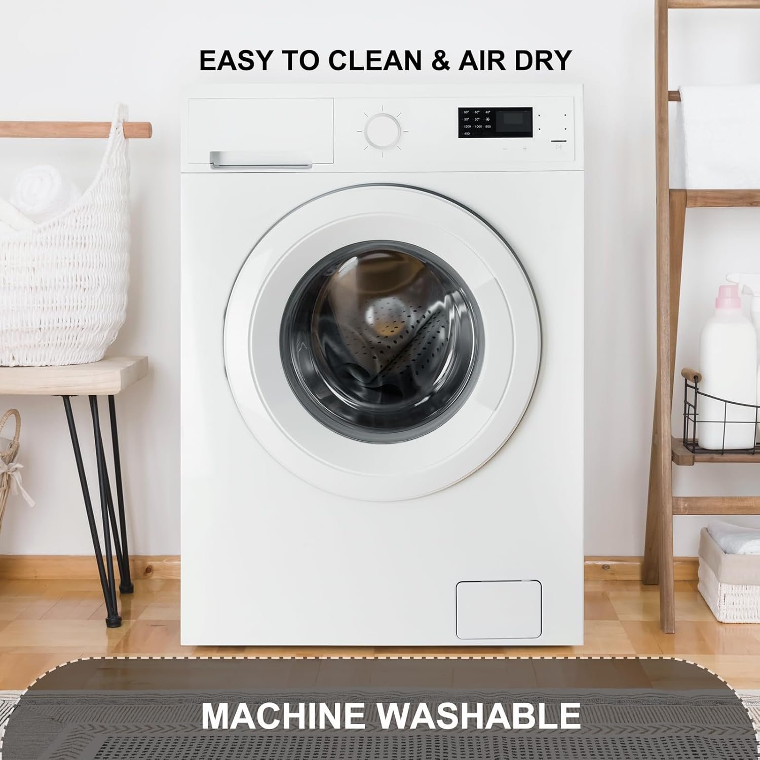 留学生公寓浴室防滑安全垫 40x16英寸超大浴缸淋浴垫 吸盘固定排水孔机洗灰色