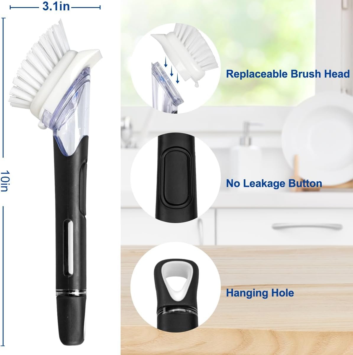 带肥皂泵重型洗碗刷，留学生宿舍厨房一泵速洁油腻锅碗