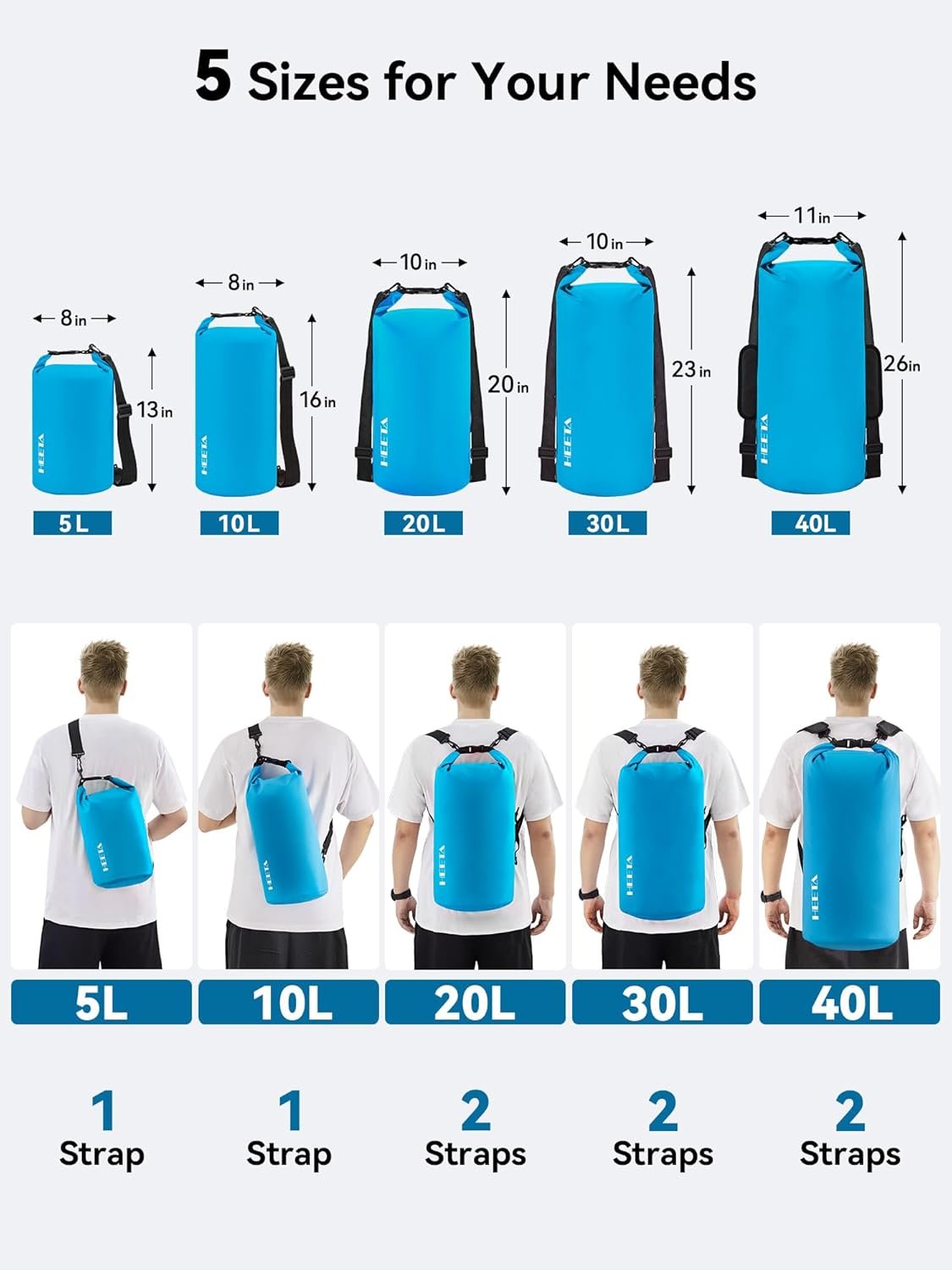 5L/10L/20L/30L/40L卷顶防水干袋轻便背包 带紧急哨子 留学生海外海滩游泳划艇旅行野营守护手机护照 5L/10L/20L/30L/40L卷顶防水干袋轻便背包 带紧急哨子 留学生海外海滩游泳划艇旅行野营守护手机护照
