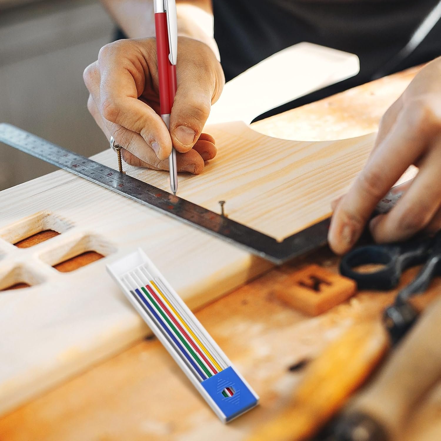 60根2.8mm木工铅芯 留学生宿舍DIY家具标记耐用替换芯 干性机械笔多色绘图工具