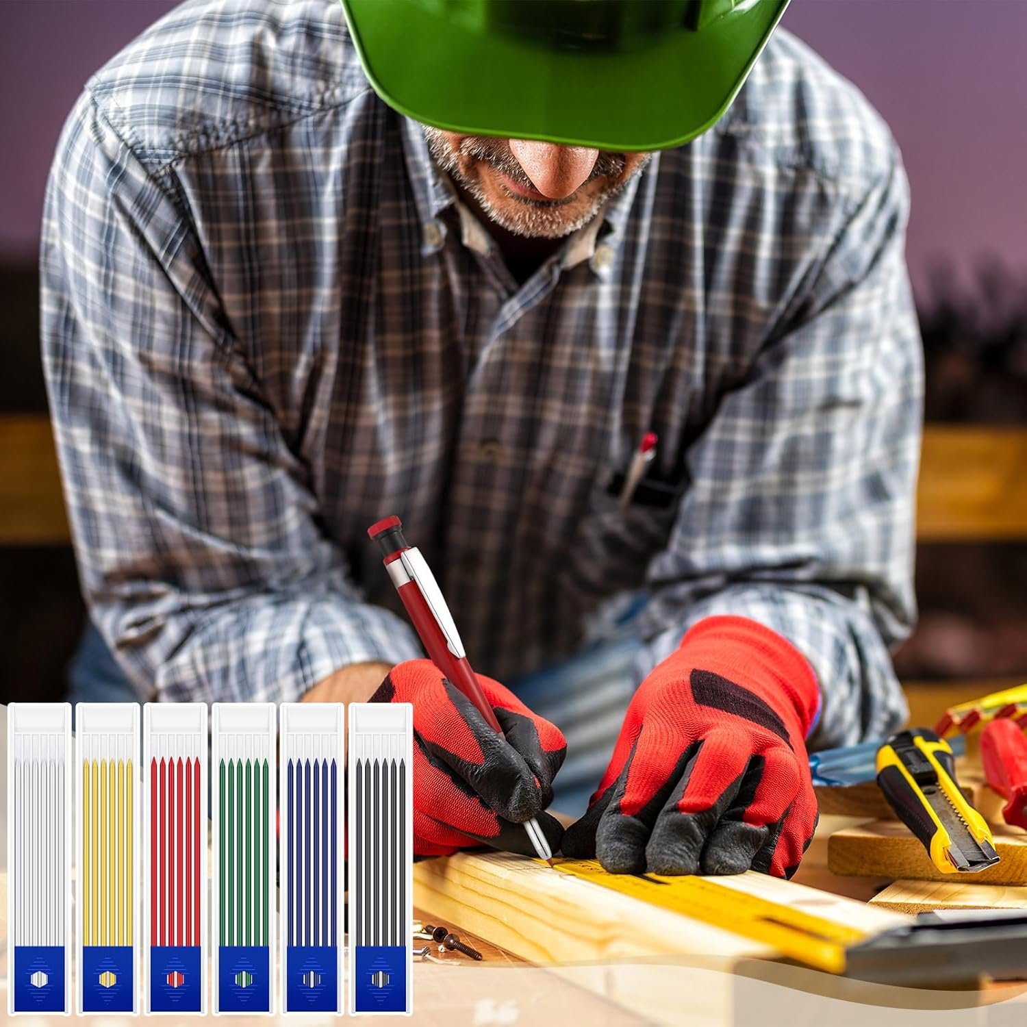 60根2.8mm木工铅芯 留学生宿舍DIY家具标记耐用替换芯 干性机械笔多色绘图工具