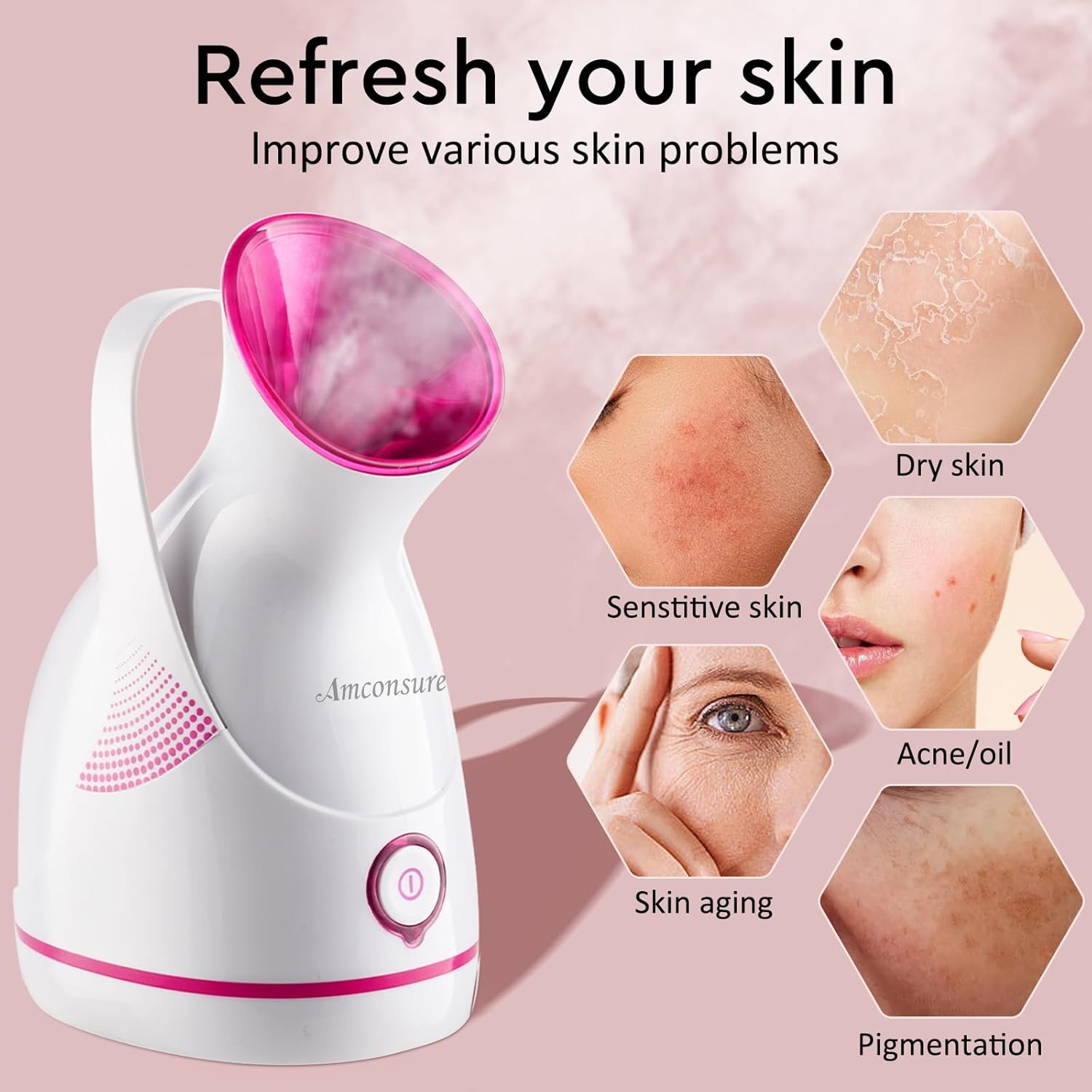 纳米离子温雾面部蒸汽仪 - 留学生宿舍深夜自制SPA，深层疏通毛孔鼻窦缓解干燥孤独，附赠5件不锈钢皮肤工具包