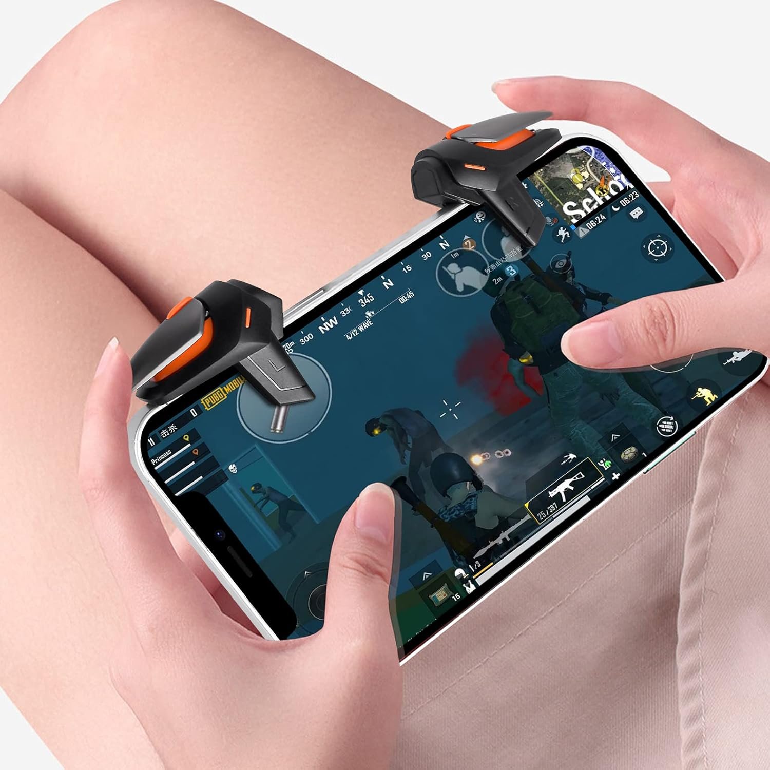 手机PUBG游戏触发器一对 留学生宿舍开黑吃鸡神器 厚款敏感瞄准射击 iOS安卓黑