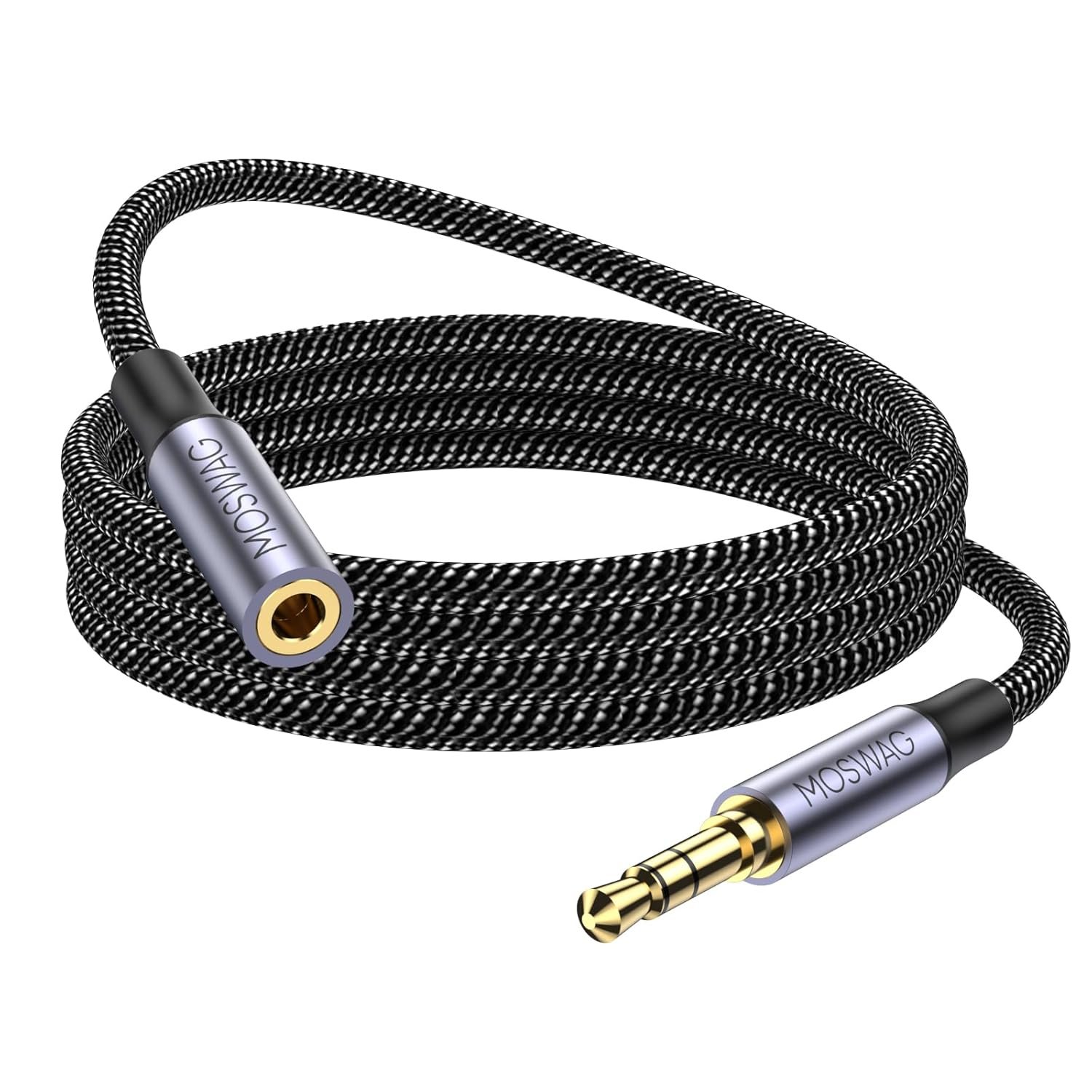 3.5mm 2米尼龙编织音频延长线 公对母立体声适配器 兼容手机耳机音响平板 - 留学生宿舍躺床听家乡歌 手机书桌充电不断线