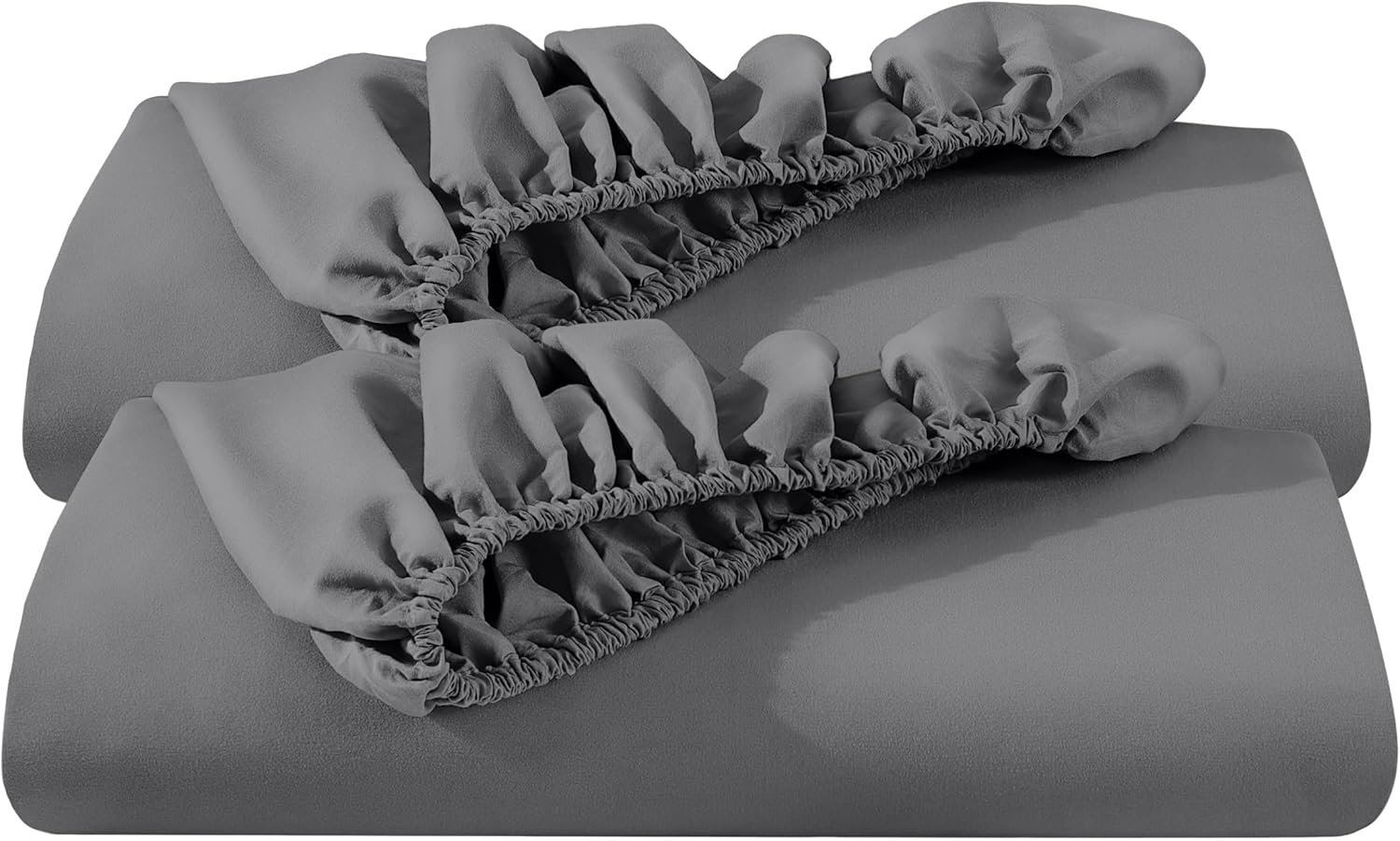 Queen尺寸2件套超柔防皱紧身床底单深兜微纤维灰色-留学生海外小窝疲惫归来瞬间包裹温暖如家