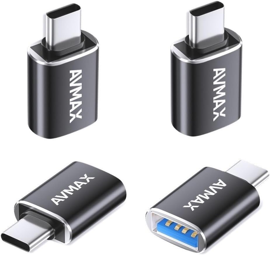 USB C转USB A适配器4件装，留学生海外老充电器U盘OTG直连神器，宿舍赶due旅行兼容无忧