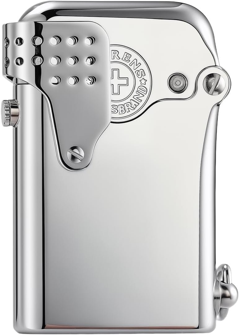 复古防风黄铜软焰煤油打火机 可加油自动点火 留学生海外露营风中稳燃 温暖野外思乡一刻