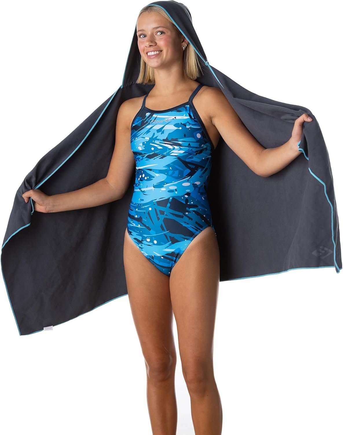 微纤维速干游泳毛巾 - 留学生海外泳池健身公寓速干不占地，旅行海滩轻便吸水多种尺寸带帽款