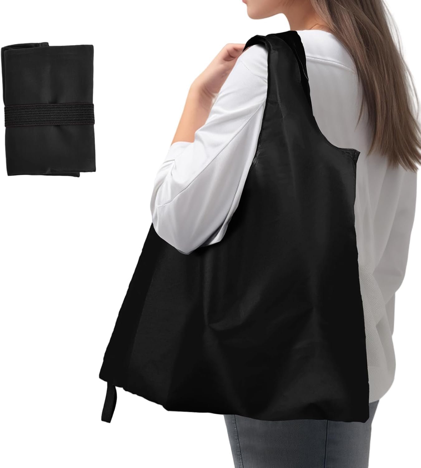 折叠购物袋 留学生超市采购满载回宿舍 带支架尼龙轻便可洗重复用