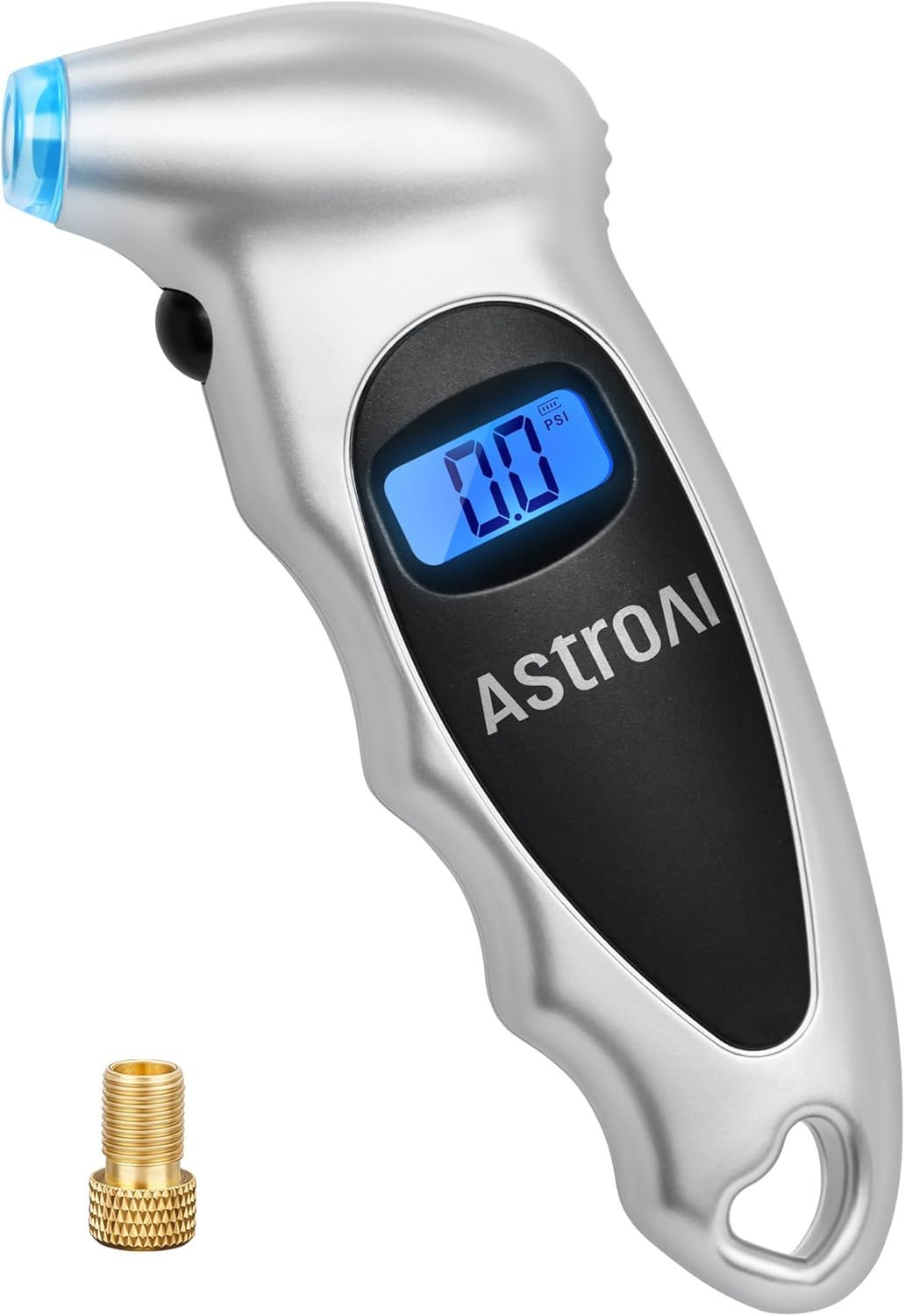 数字轮胎压力计 0-150PSI 精准0.1增量 背光LCD Presta阀适配器 4单位切换 留学生海外租车自驾神器 精准测压防爆胎省油安心长途