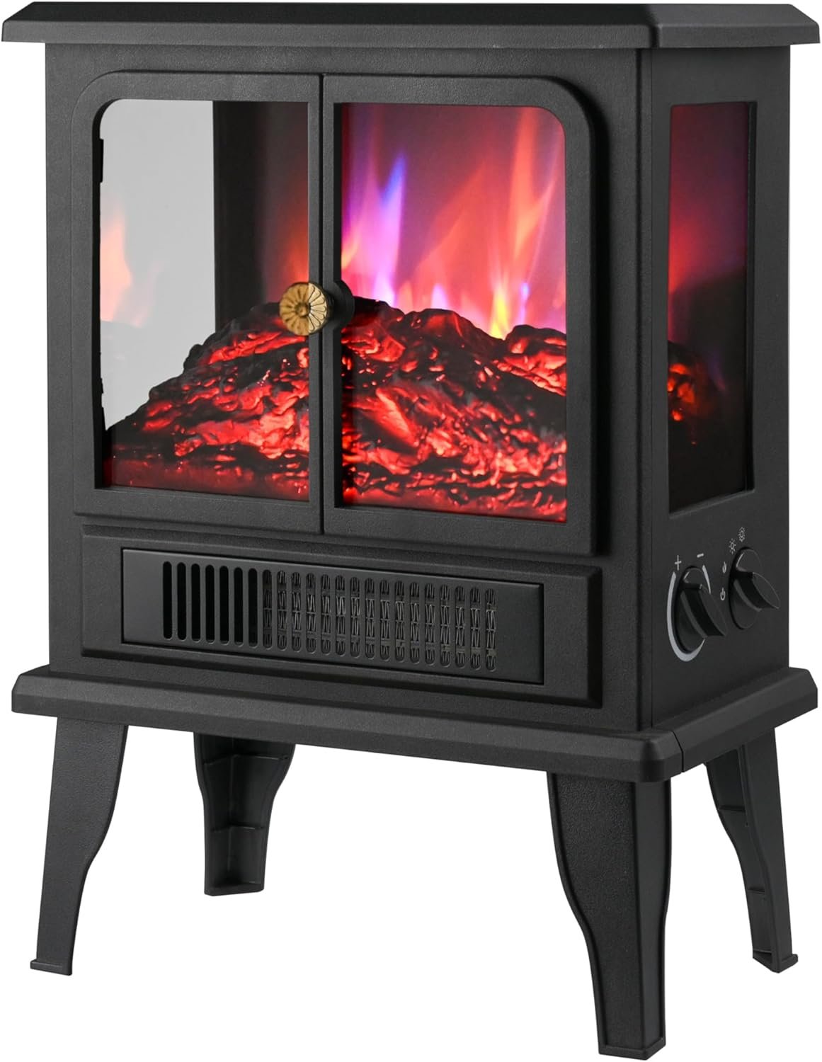 留学生宿舍寒冬暖心神器：独立式电壁炉 逼真火焰效果 1500W双档加热 三面观火窗 过热保护