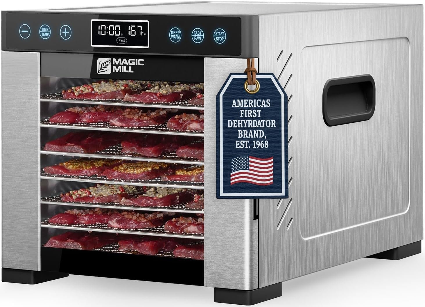 食物脱水机 | 留学生海外自制家乡零食解馋神器 | 租房小厨房7层不锈钢托盘批量干燥 | 600W强劲后扇均匀控温95-176° 48H定时保暖关机