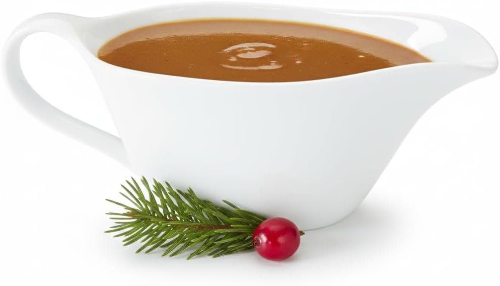 16oz瓷质酱汁船带嘴–留学生宿舍自煮家常浇汁不滴溅 大型倾倒碗盛酱油奶油速冻汤底 微波加热洗碗机安全 白色陶瓷温暖厨房伴侣