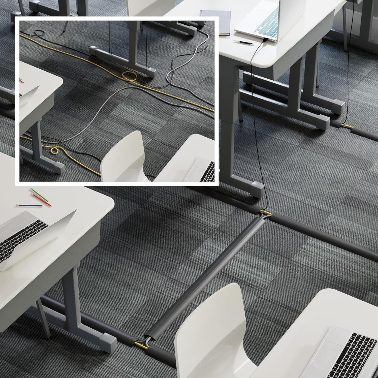 留学生宿舍6英尺地板线缆隐藏器 整洁充电防绊倒安全通道 延长线重型保护套 线槽0.63 留学生宿舍6英尺地板线缆隐藏器 整洁充电防绊倒安全通道 延长线重型保护套 线槽0.63