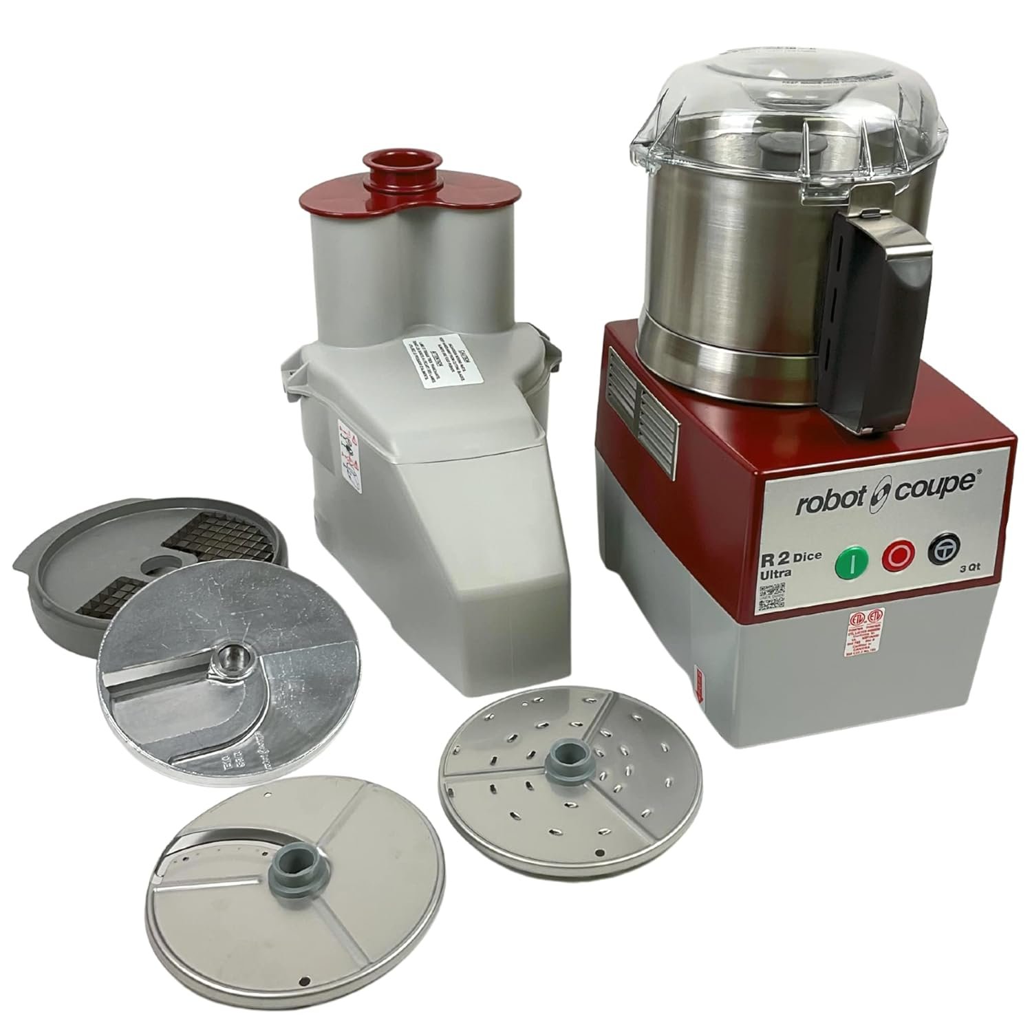 3夸脱不锈钢组合切丁食品加工机 连续进料4刀盘2马力120V | 留学生公寓速切蔬菜一键复刻家乡热菜