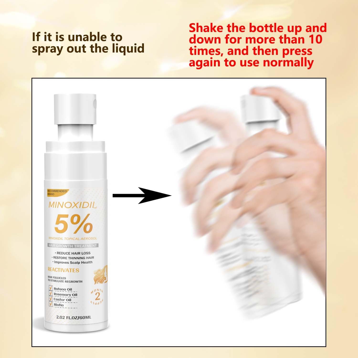 留学生宿舍镜前自信再生：米诺地尔男女生发精华生物素+巴塔纳+迷迭香，头发胡须快速浓密再生脱发解决方案