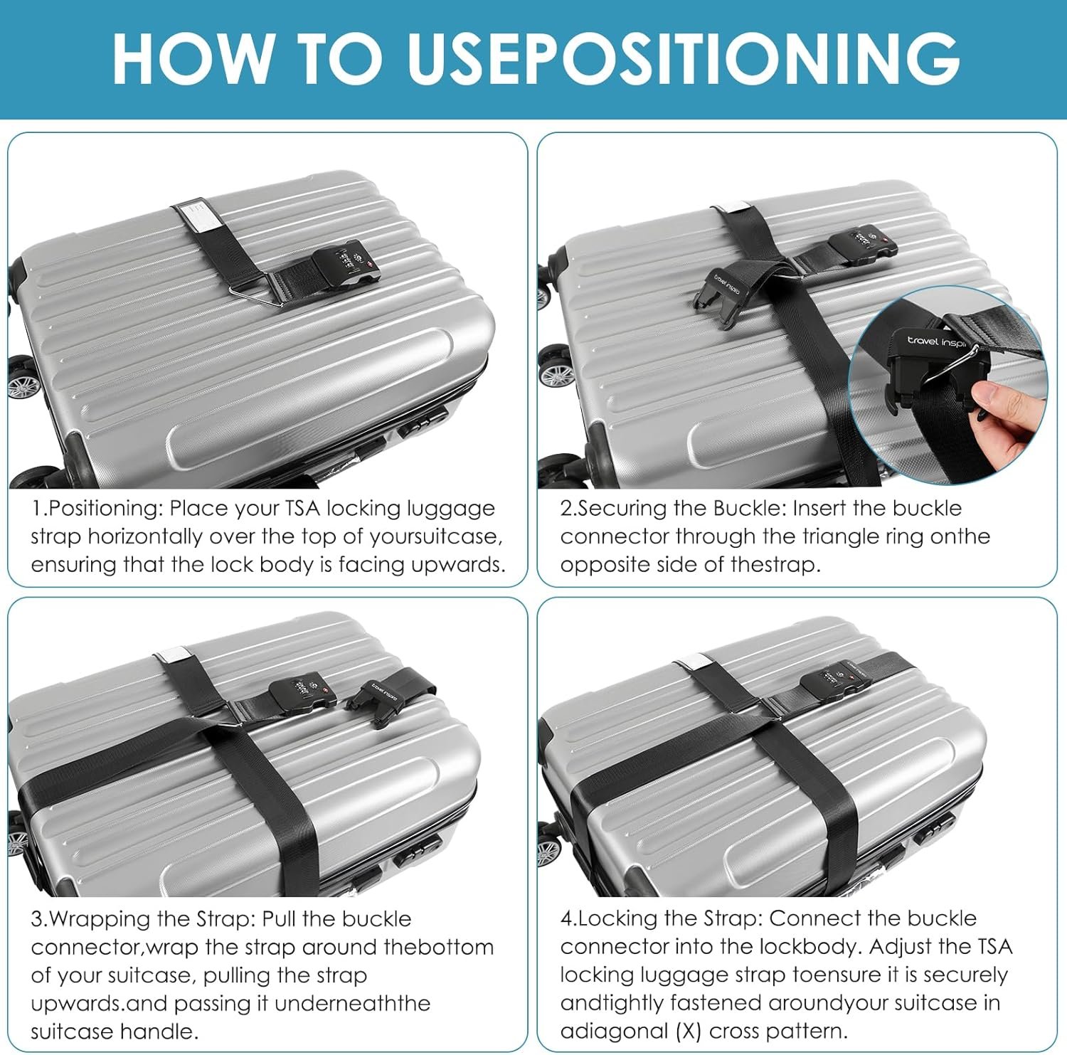 行李箱TSA锁绑带 留学生机场托运防丢防爆 高亮易识20-32寸重型保护