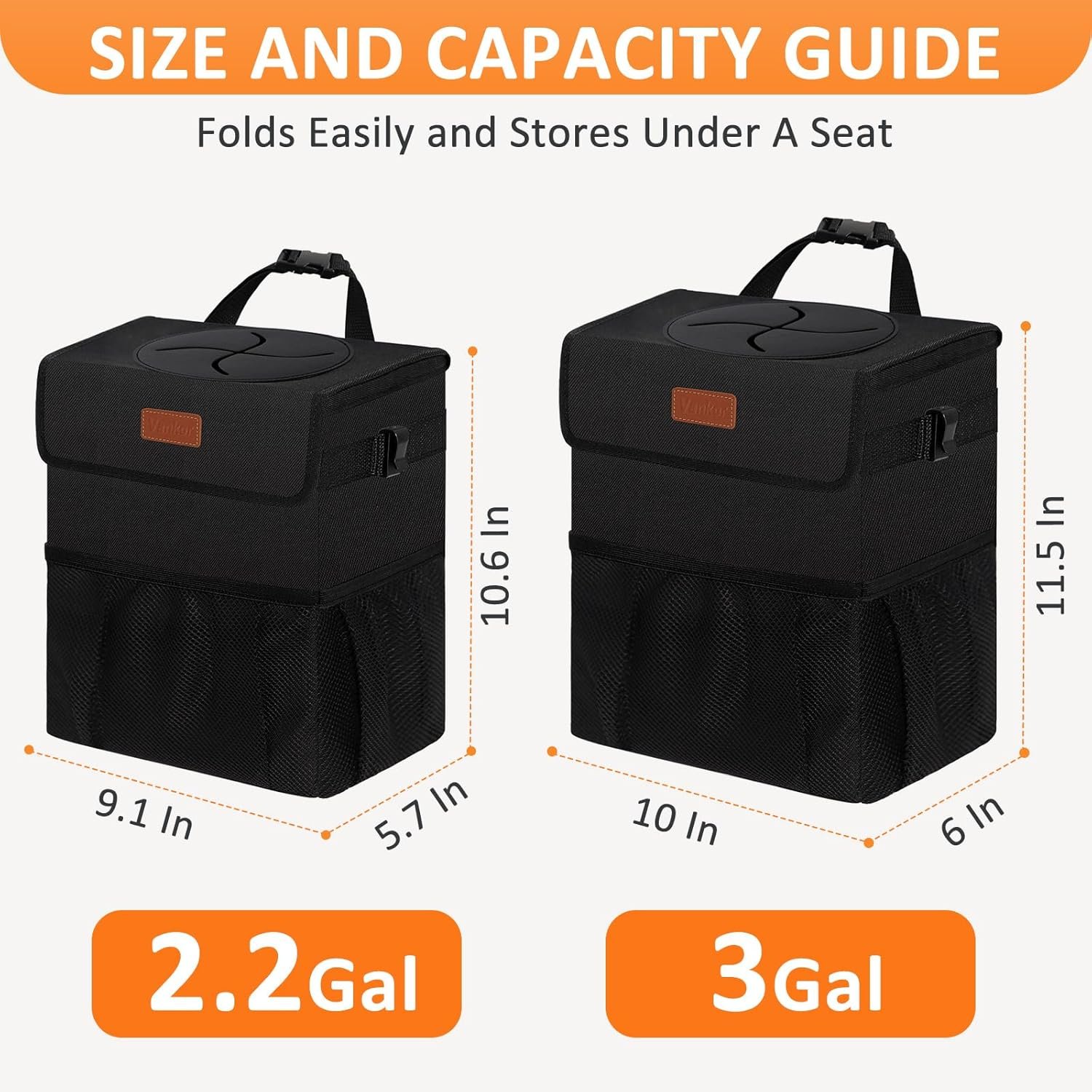 留学生海外自驾吃零食零烦恼:后座挂式防漏车载垃圾桶 带盖收纳黑 SUV卡车通用 留学生海外自驾吃零食零烦恼:后座挂式防漏车载垃圾桶 带盖收纳黑 SUV卡车通用