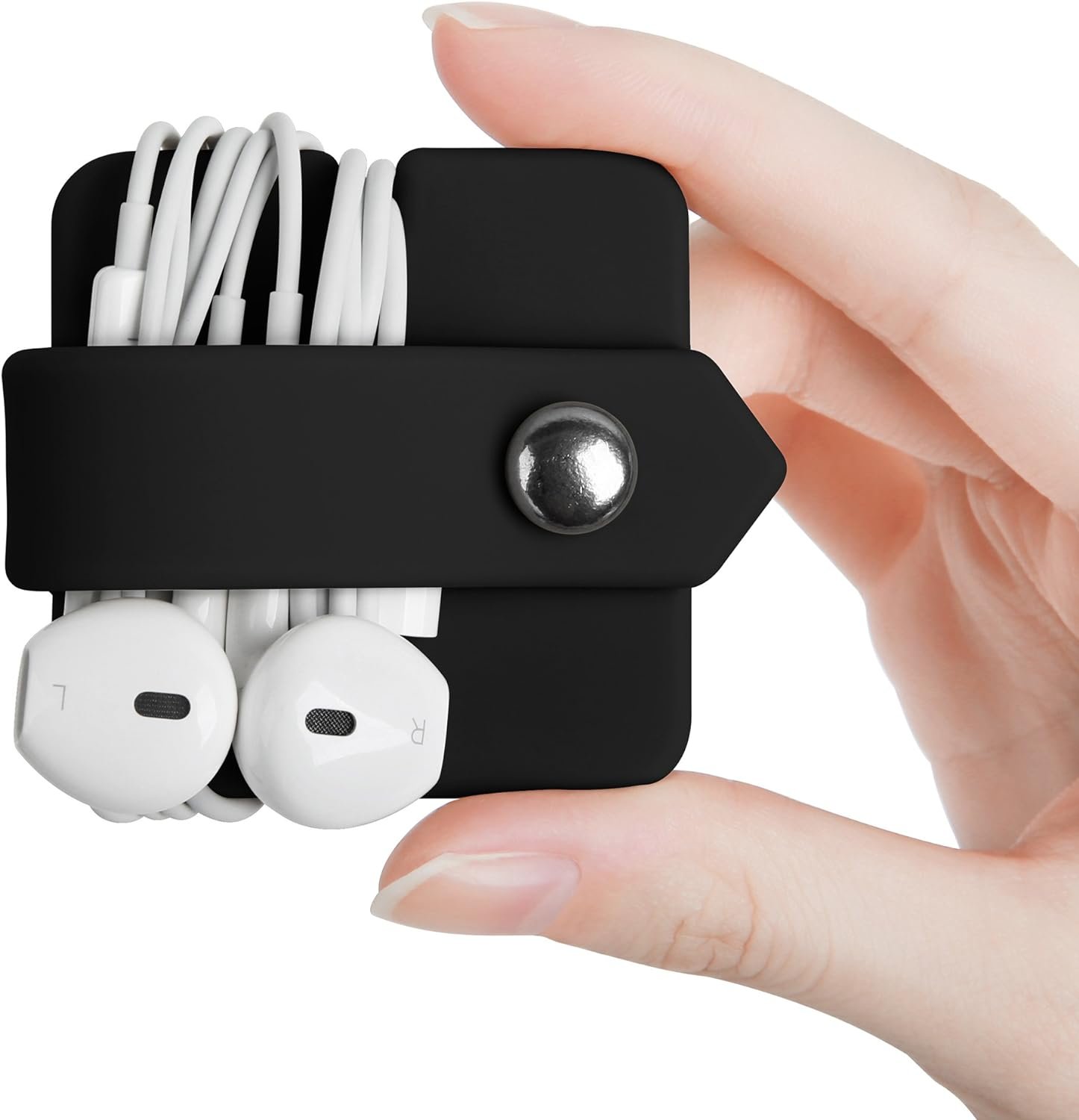 耳机线缆整理收纳盒 | 留学生宿舍一秒卷绕耳机充电线 防缠省空间黑 耳机线缆整理收纳盒 | 留学生宿舍一秒卷绕耳机充电线 防缠省空间黑