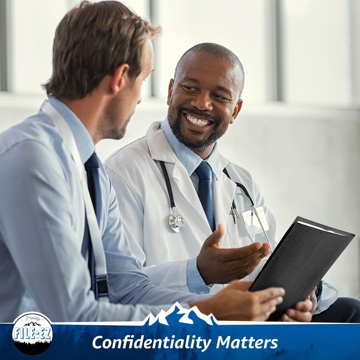 留学生宿舍书桌作业收纳神器：黑色双口袋文件夹125包 纹理纸 信纸尺寸