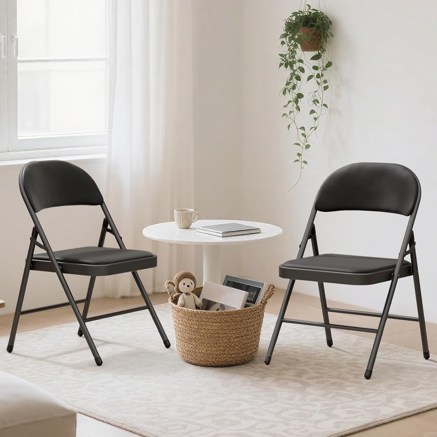 30件黑色带软垫折叠椅,留学生宿舍小型派对临时多座方案,便携堆叠钢架稳承350磅不占公寓空间 30件黑色带软垫折叠椅,留学生宿舍小型派对临时多座方案,便携堆叠钢架稳承350磅不占公寓空间