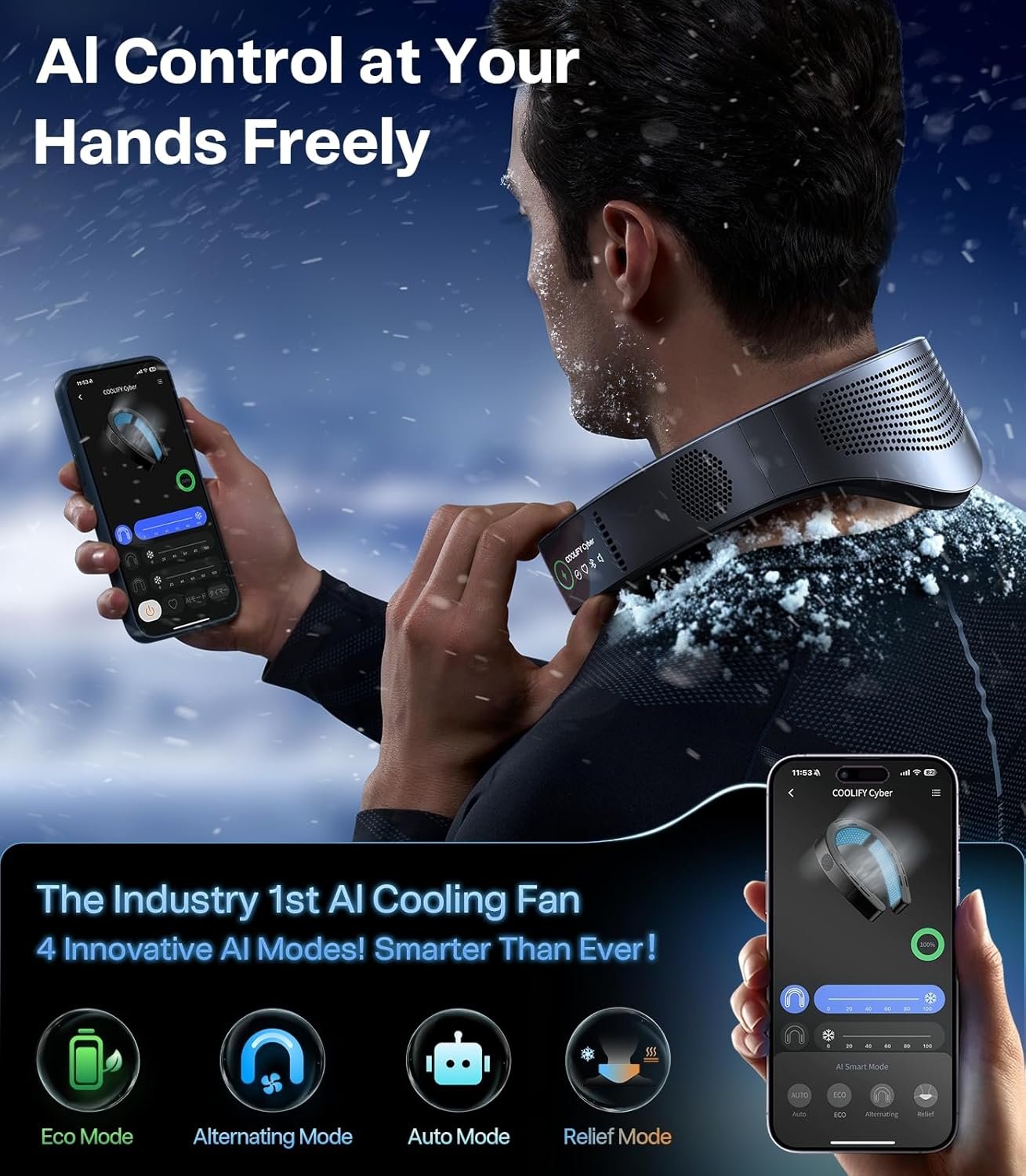 便携颈部空调风扇 留学生海外地铁高温通勤清凉守护 吹冷风6000mAh长续航 便携颈部空调风扇 留学生海外地铁高温通勤清凉守护 吹冷风6000mAh长续航