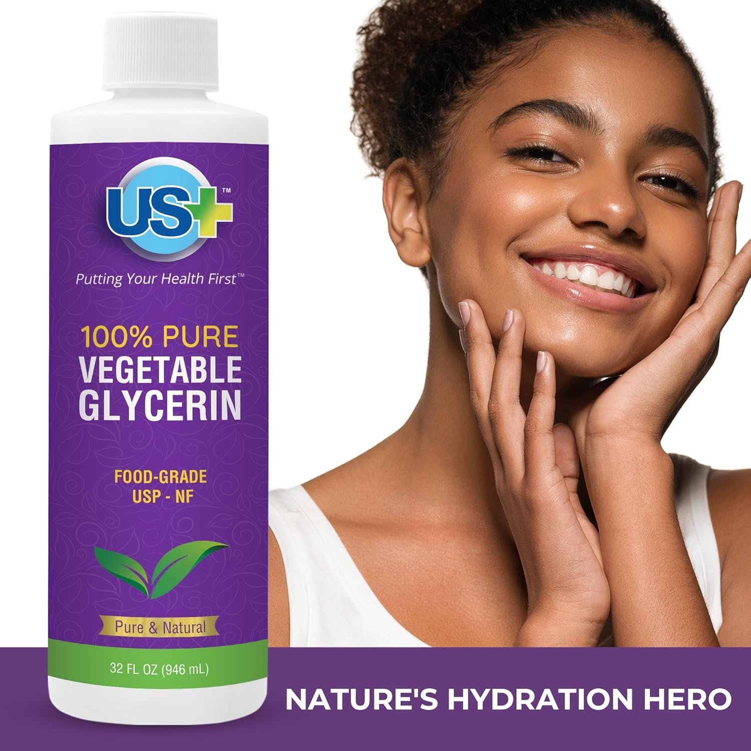 32盎司100%纯植物甘油 药食级USP 天然保湿清洁剂 - 留学生宿舍自制面膜瞬间 滋润海外干燥肌肤 护发DIY手工皂 32盎司100%纯植物甘油 药食级USP 天然保湿清洁剂 - 留学生宿舍自制面膜瞬间 滋润海外干燥肌肤 护发DIY手工皂