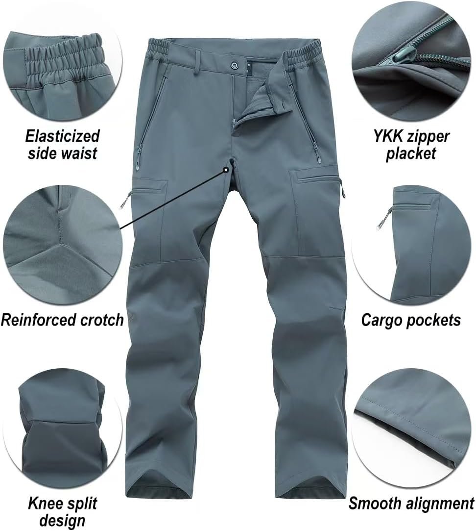 男士防水保暖滑雪裤 留学生海外冬游徒步神器 羊毛里多袋防寒湿雪 轻松户外不冻腿