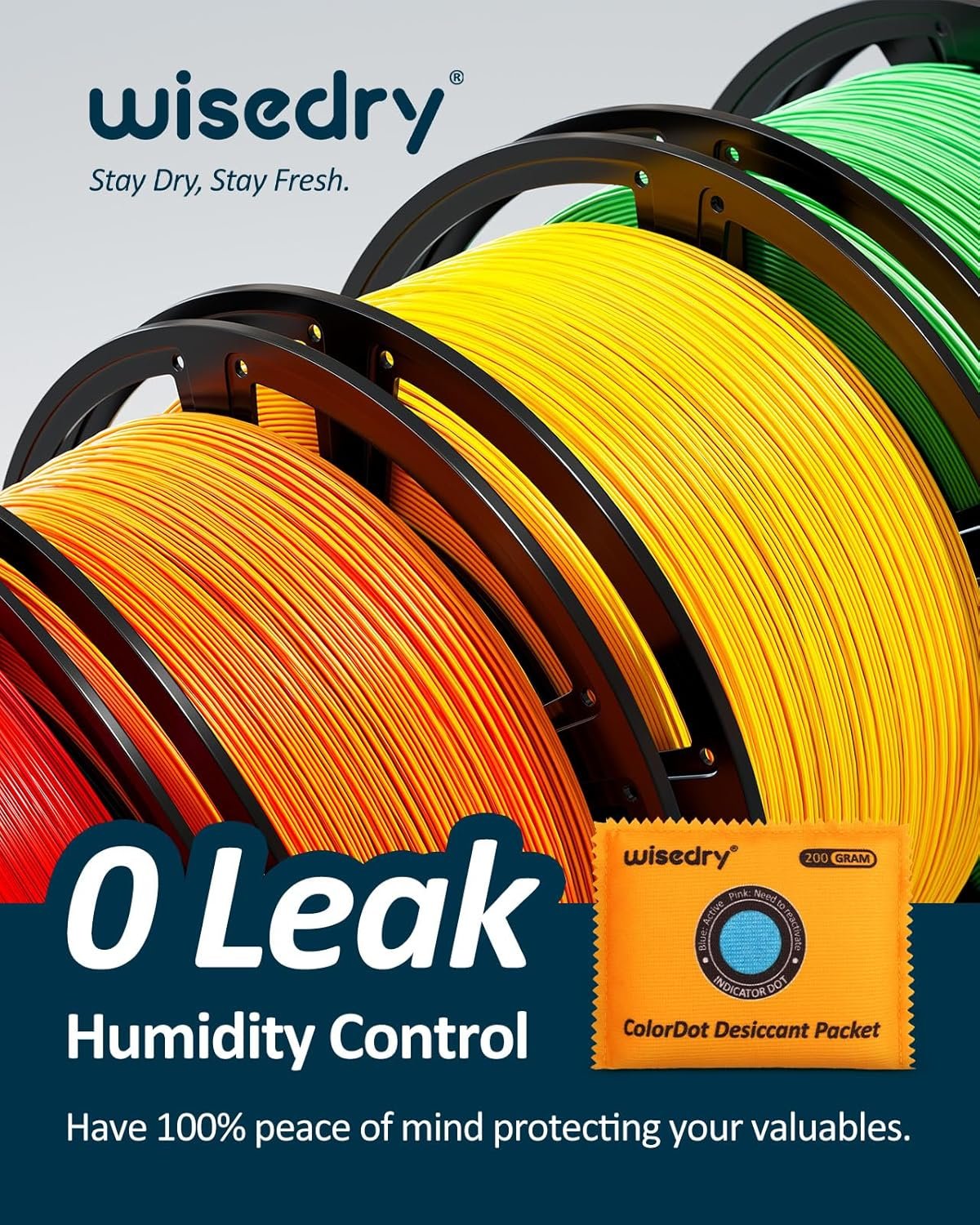 200g [3包] 留学生宿舍行李箱防潮守护者，颜色指示可充电硅胶干燥剂，重复使用吸湿包守护海外衣物干爽如新