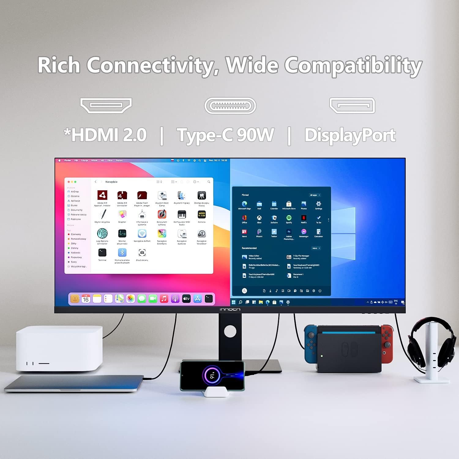 40英寸WQHD超宽显示器3440x1440 144Hz FreeSync Premium HDR400 21:9 95% DCI-P3 500尼特IPS USB-C HDMI 可调高度VESA 留学生宿舍一屏多开作业追剧沉浸高效不卡顿