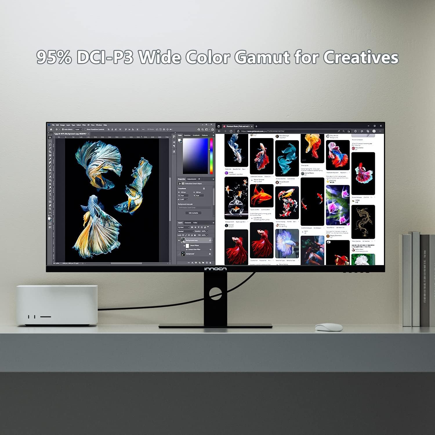 40英寸WQHD超宽显示器3440x1440 144Hz FreeSync Premium HDR400 21:9 95% DCI-P3 500尼特IPS USB-C HDMI 可调高度VESA 留学生宿舍一屏多开作业追剧沉浸高效不卡顿